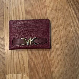 Michael Kors dark cherry card holder wallet NWT